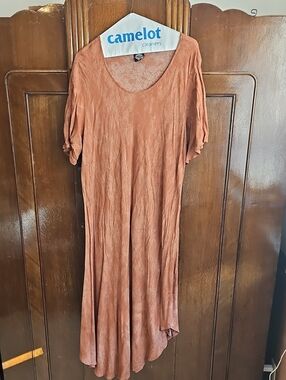Rust-Brown Flowing Midi Dress